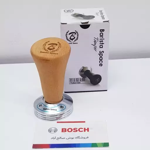 تمپر دسته چوبی باریستا اسپیس سایز 51 ارتفاع 9.5 و قطر کف 5.3 | ارسال رایگان