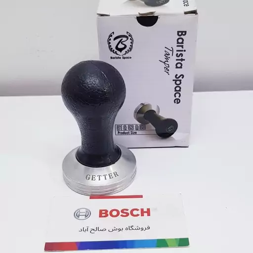تمپر دسته پلاستیکی کف شیار دار سایز 51 باریستا اسپیس با ارتفاع 9 و قطر کف 5 سانت | ارسال رایگان